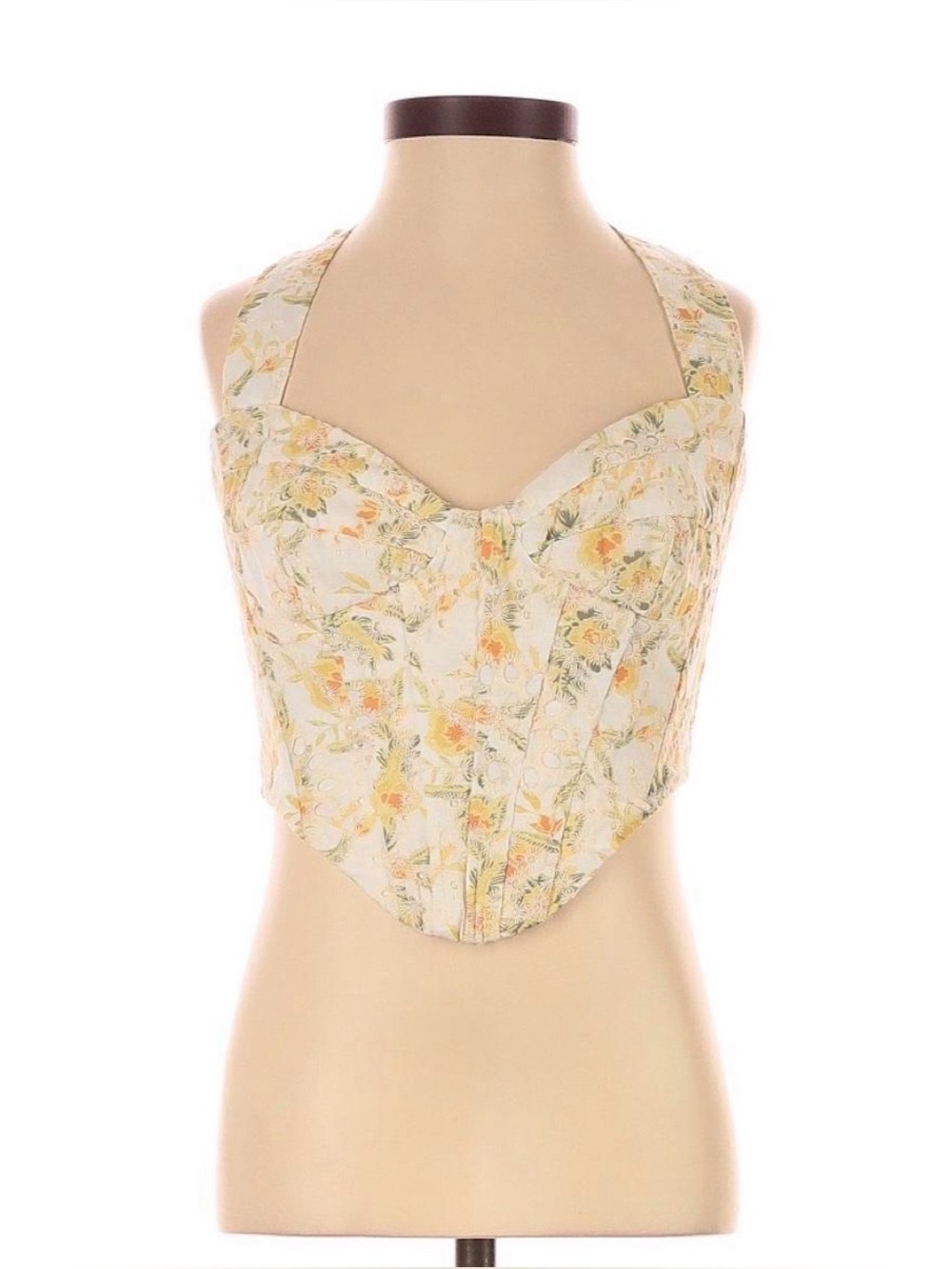 Floral Bardot Pollie halterneck Top - XS